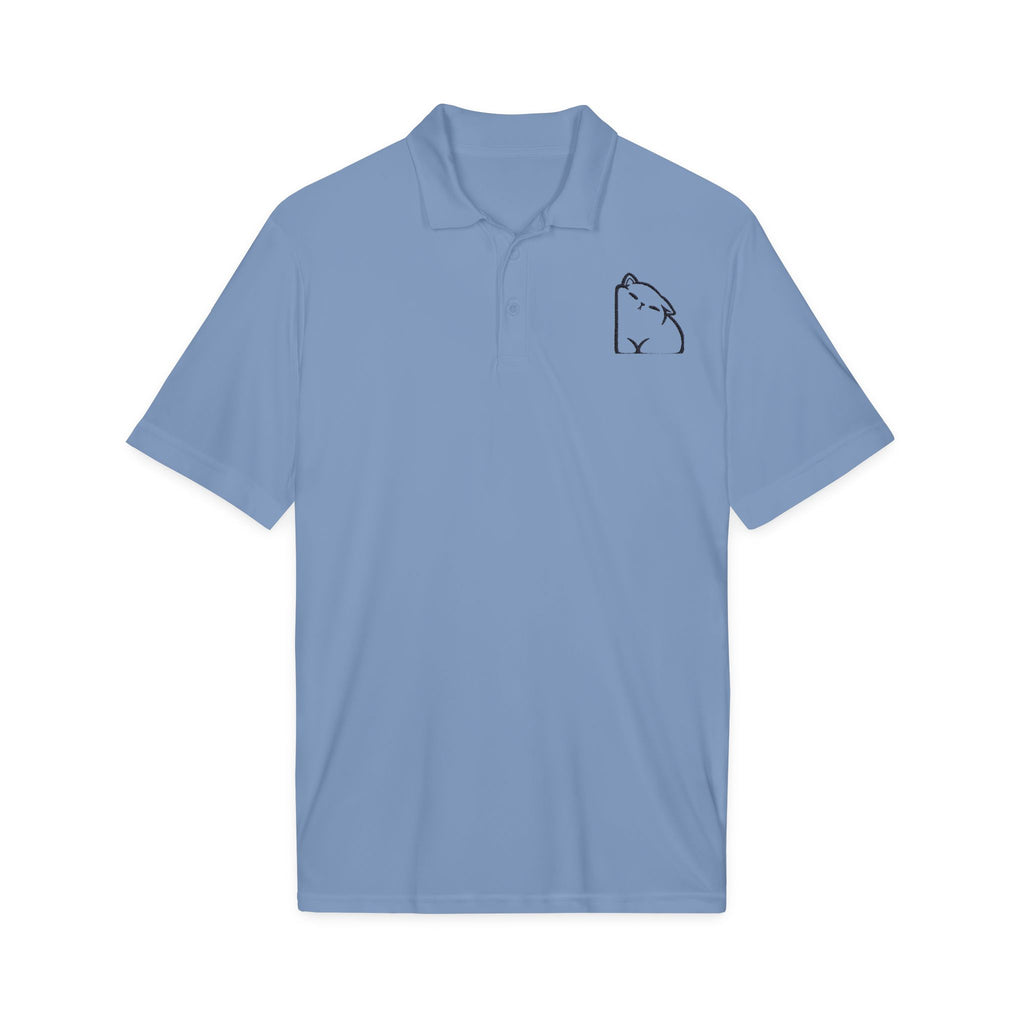 Embroidered Capybara Polo Shirt - Minimal Animal Logo