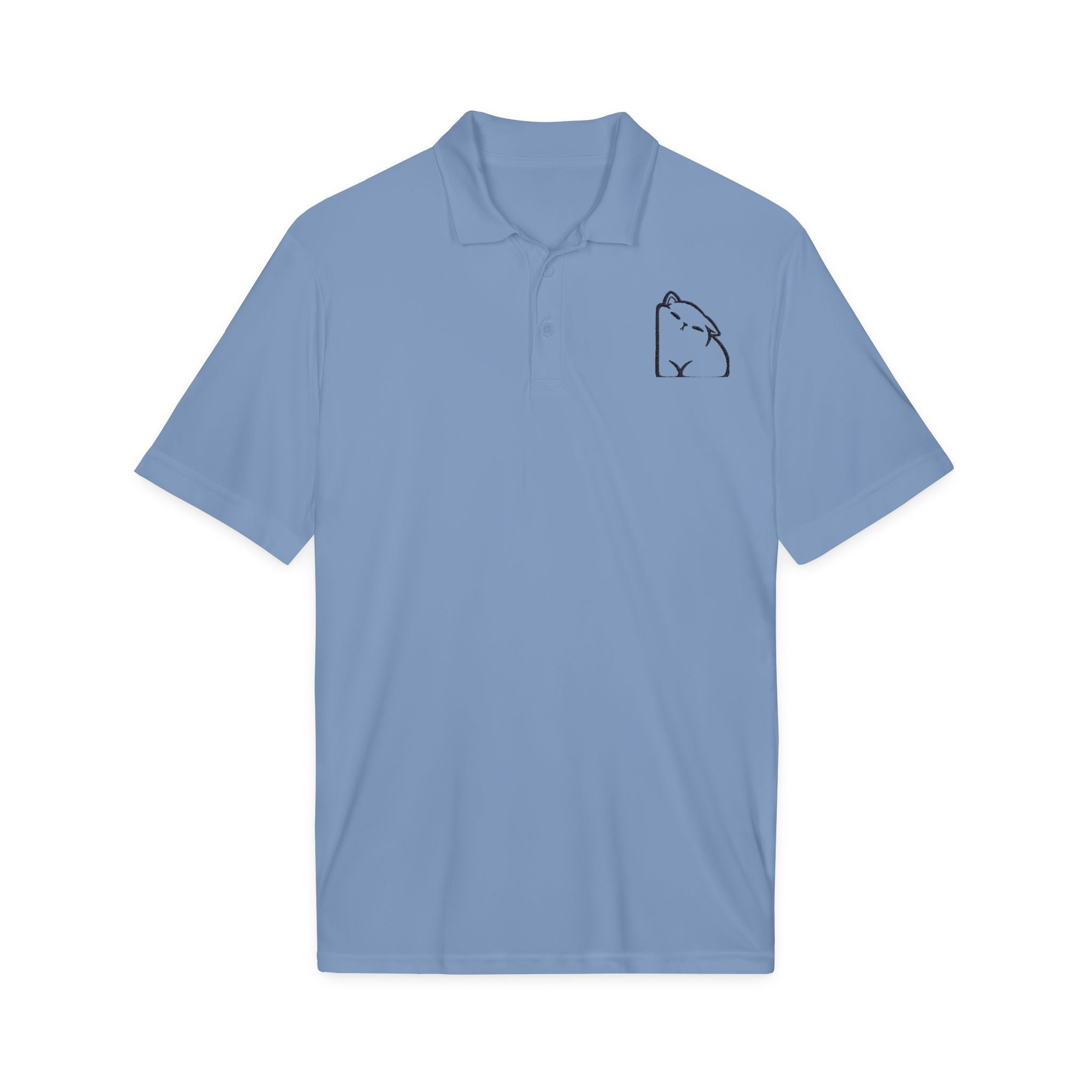 Embroidered Capybara Polo Shirt - Minimal Animal Logo