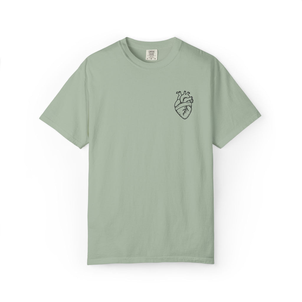 Anatomical Heart Chest Tee — Minimalist Tattoo-Inspired Graphic T-Shirt