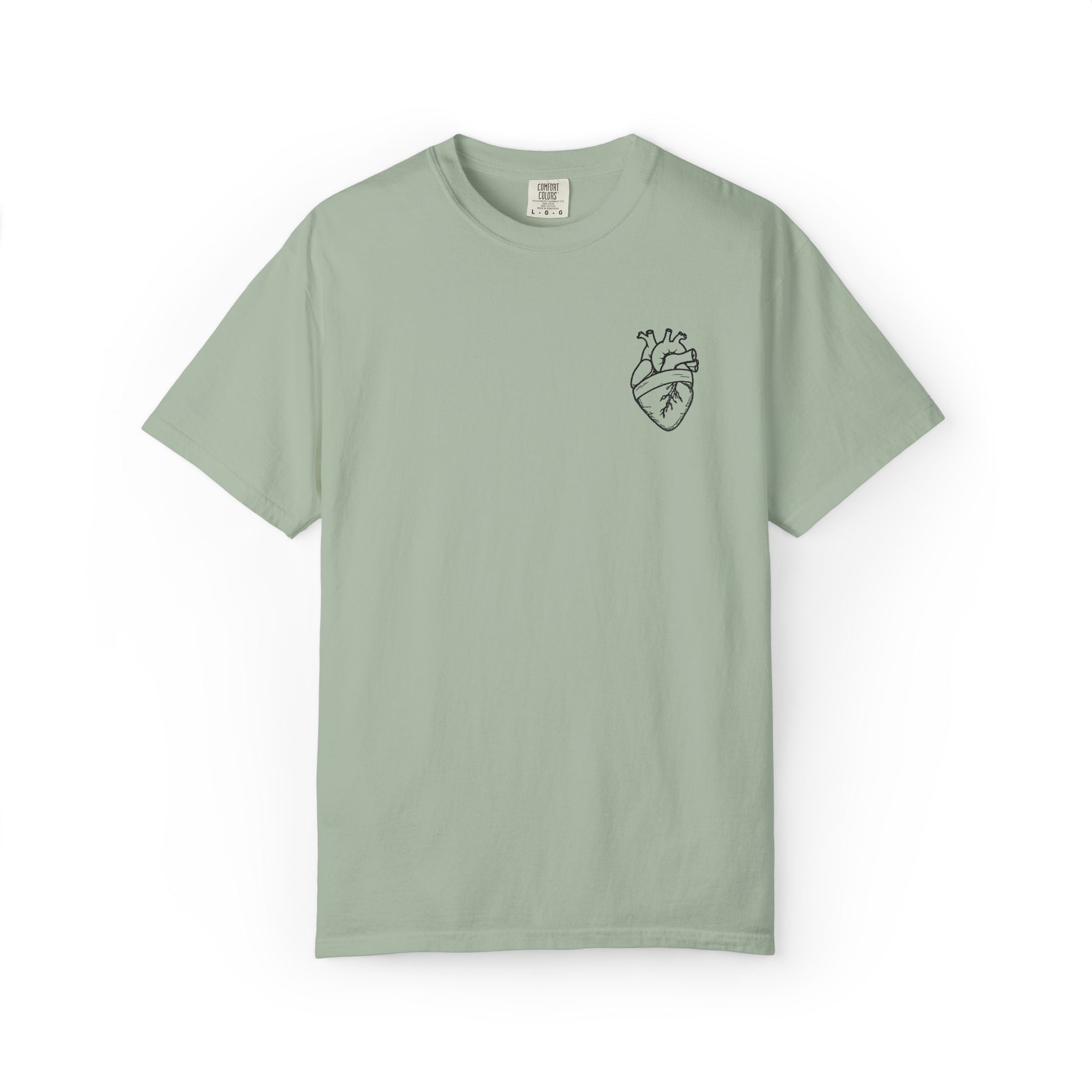 Anatomical Heart Chest Tee — Minimalist Tattoo-Inspired Graphic T-Shirt