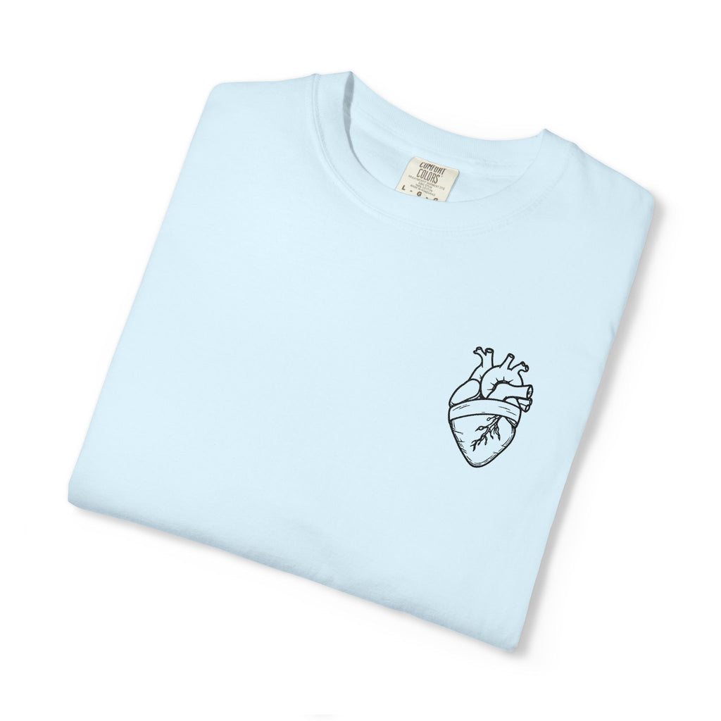 Anatomical Heart Chest Tee — Minimalist Tattoo-Inspired Graphic T-Shirt