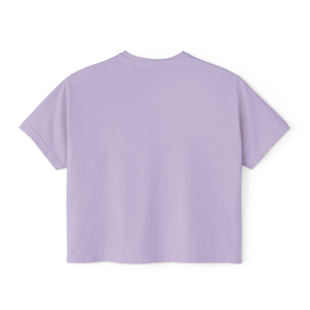 Minimalist Women's Boxy Tee — Vertical Line Geometric Graphic