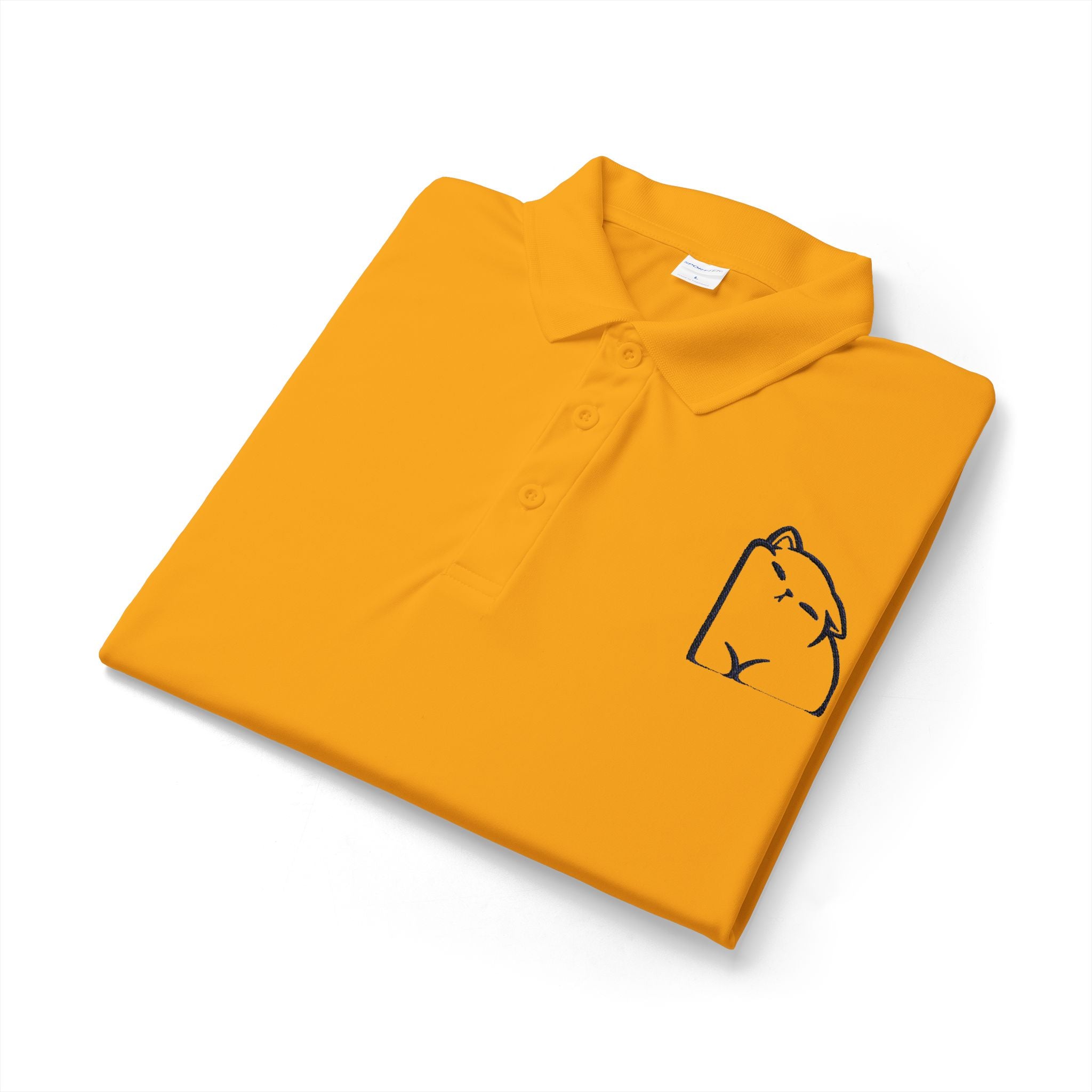 Embroidered Capybara Polo Shirt - Minimal Animal Logo