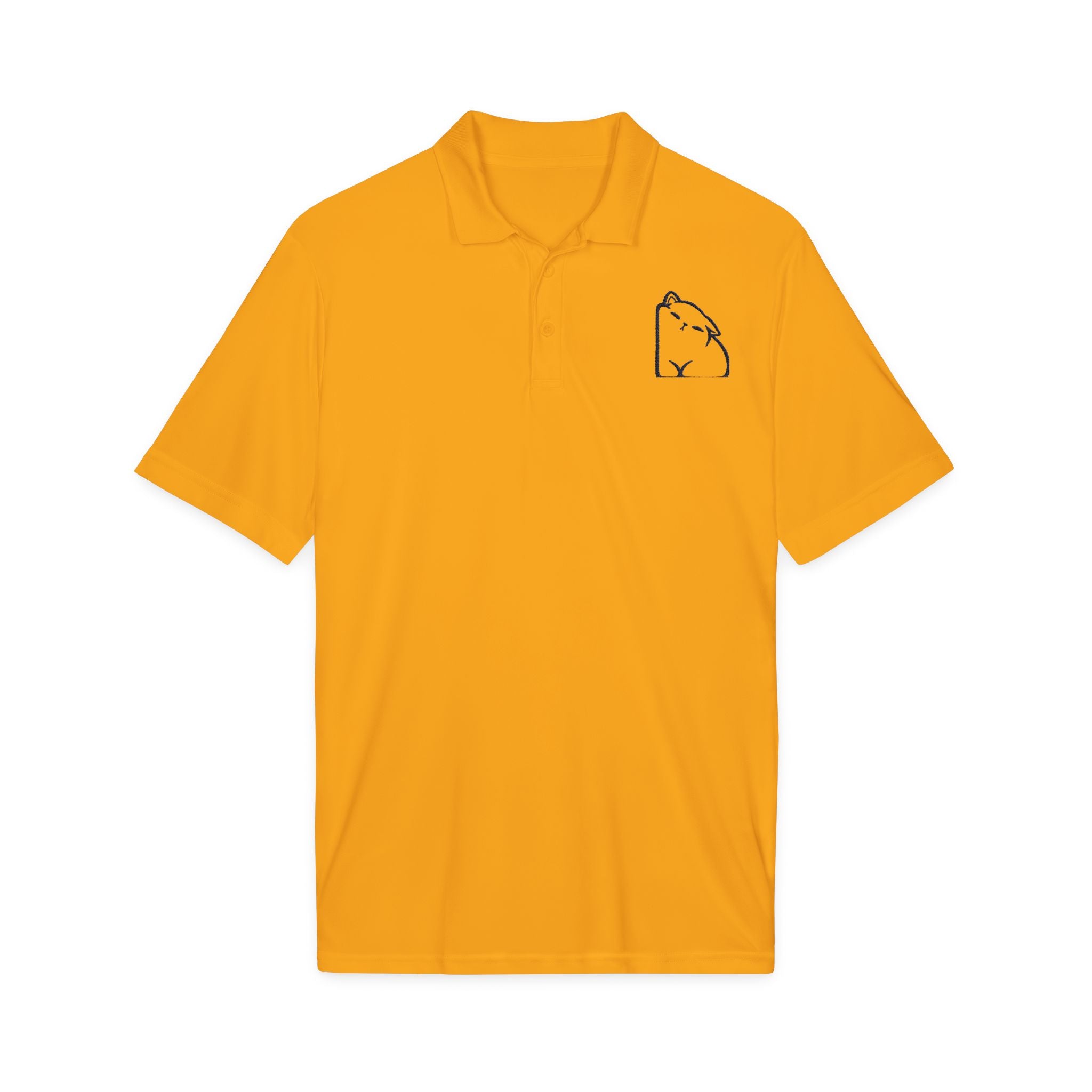 Embroidered Capybara Polo Shirt - Minimal Animal Logo