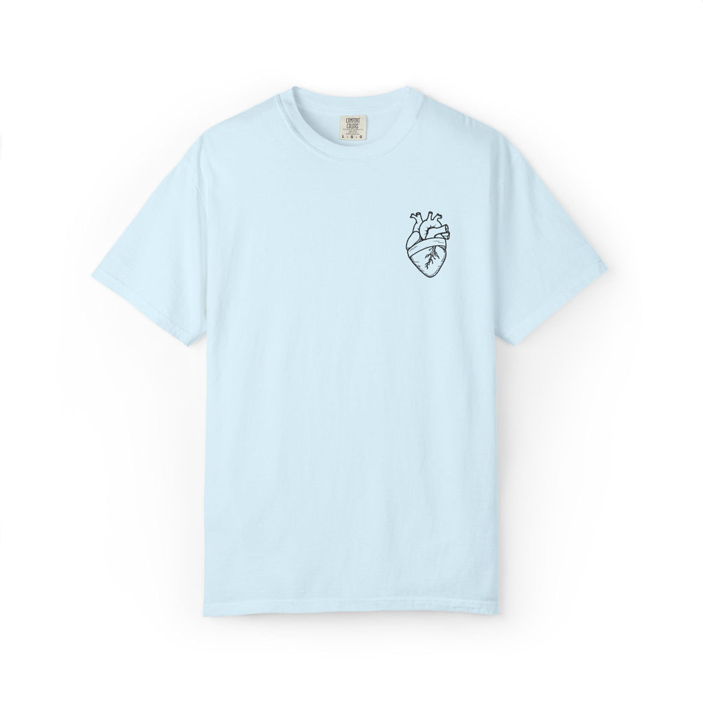 Anatomical Heart Chest Tee — Minimalist Tattoo-Inspired Graphic T-Shirt