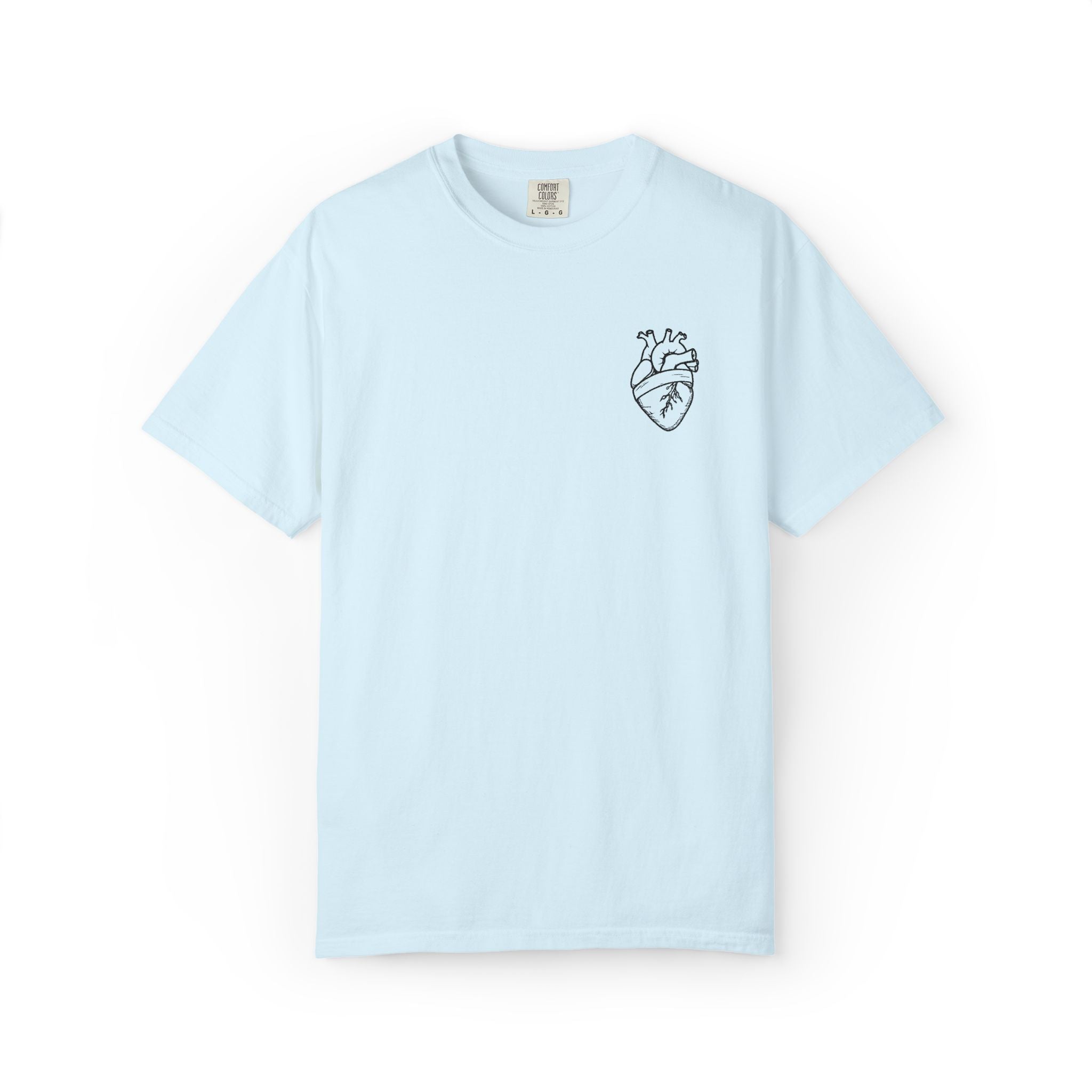 Anatomical Heart Chest Tee — Minimalist Tattoo-Inspired Graphic T-Shirt