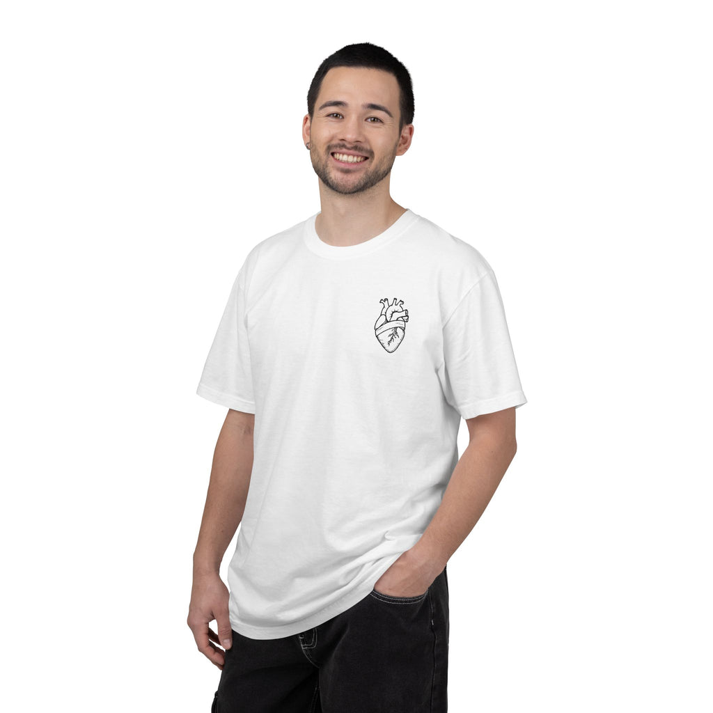 Anatomical Heart Chest Tee — Minimalist Tattoo-Inspired Graphic T-Shirt