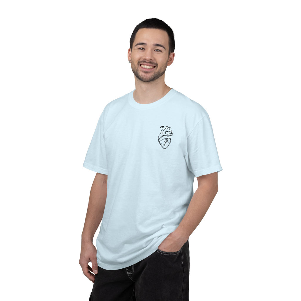 Anatomical Heart Chest Tee — Minimalist Tattoo-Inspired Graphic T-Shirt