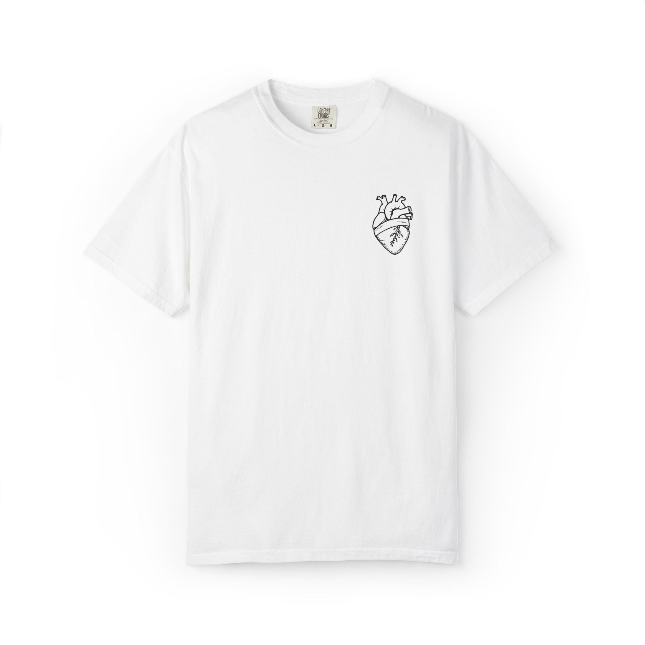Anatomical Heart Chest Tee — Minimalist Tattoo-Inspired Graphic T-Shirt
