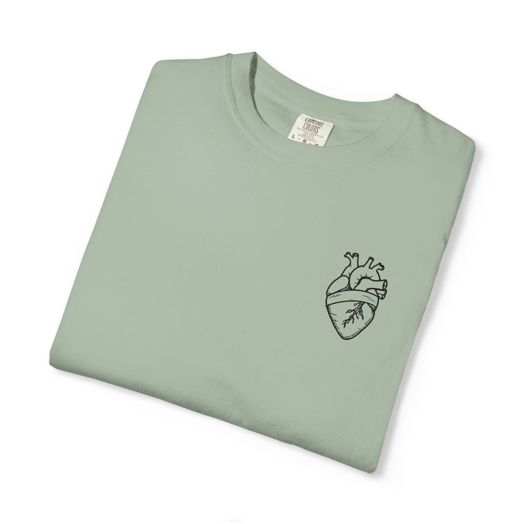 Anatomical Heart Chest Tee — Minimalist Tattoo-Inspired Graphic T-Shirt