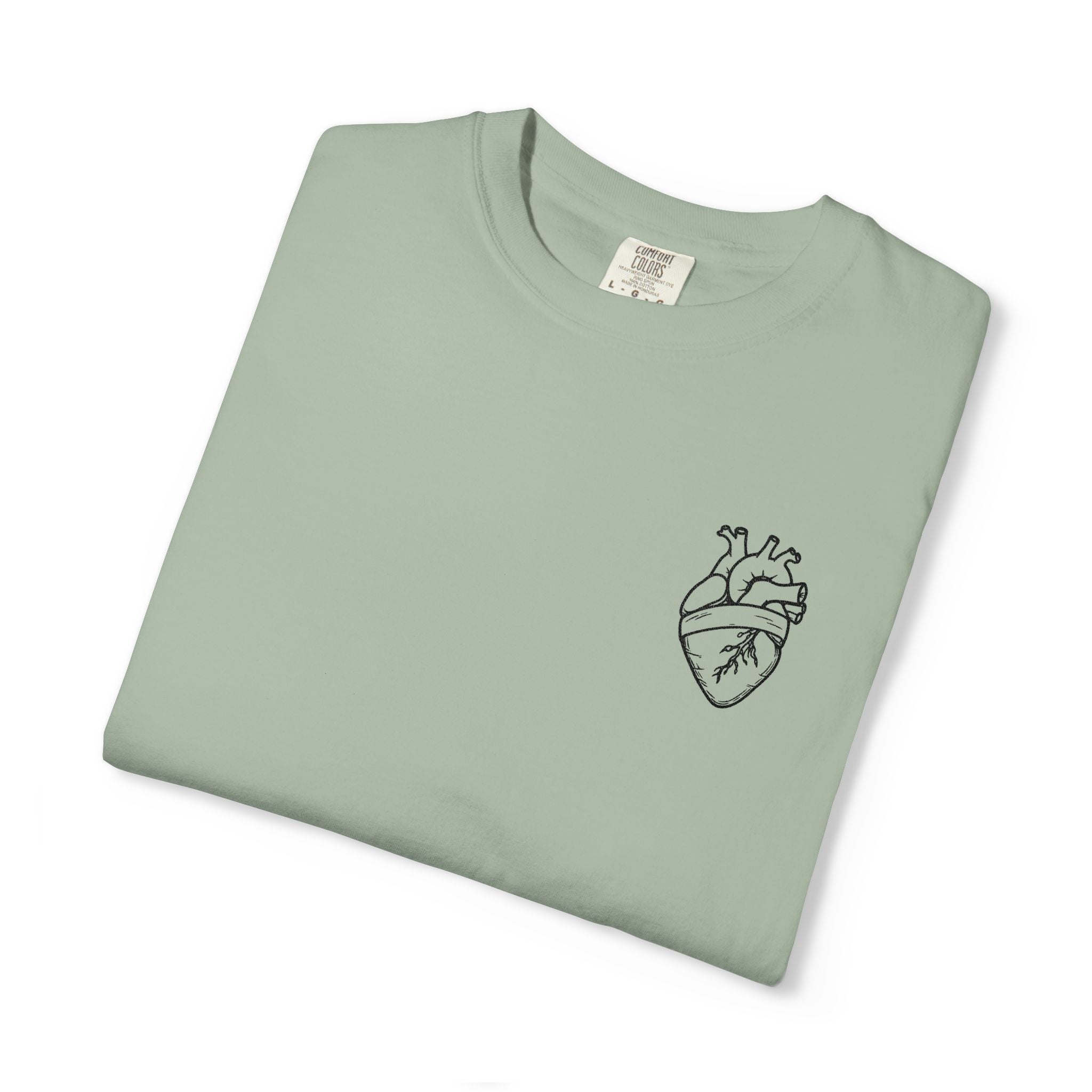 Anatomical Heart Chest Tee — Minimalist Tattoo-Inspired Graphic T-Shirt