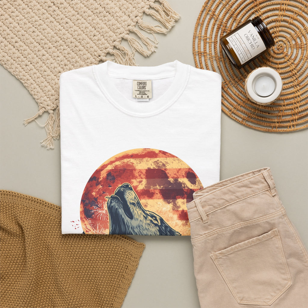 Moonlit Wolf Garment-Dyed Tee | Poppywear