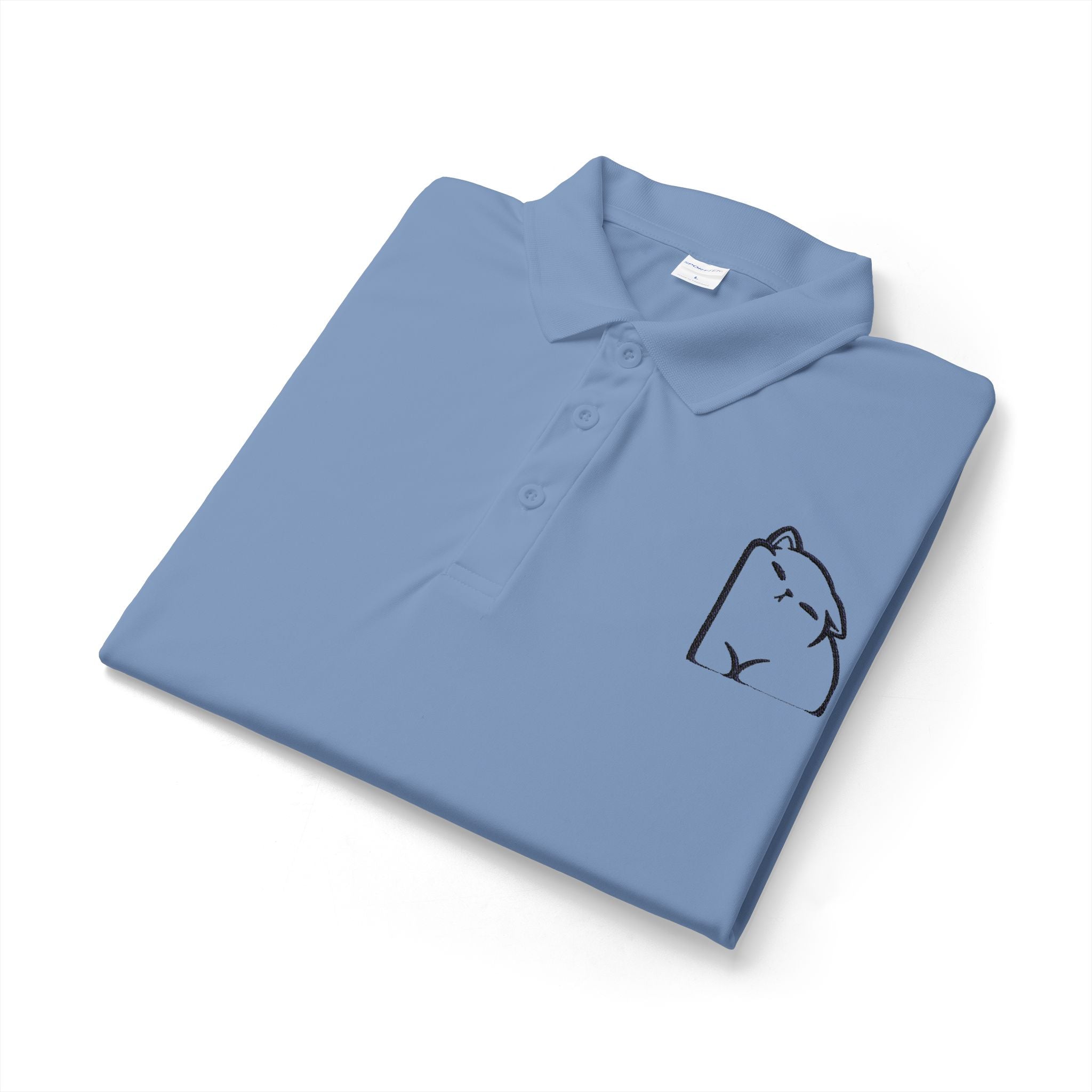 Embroidered Capybara Polo Shirt - Minimal Animal Logo