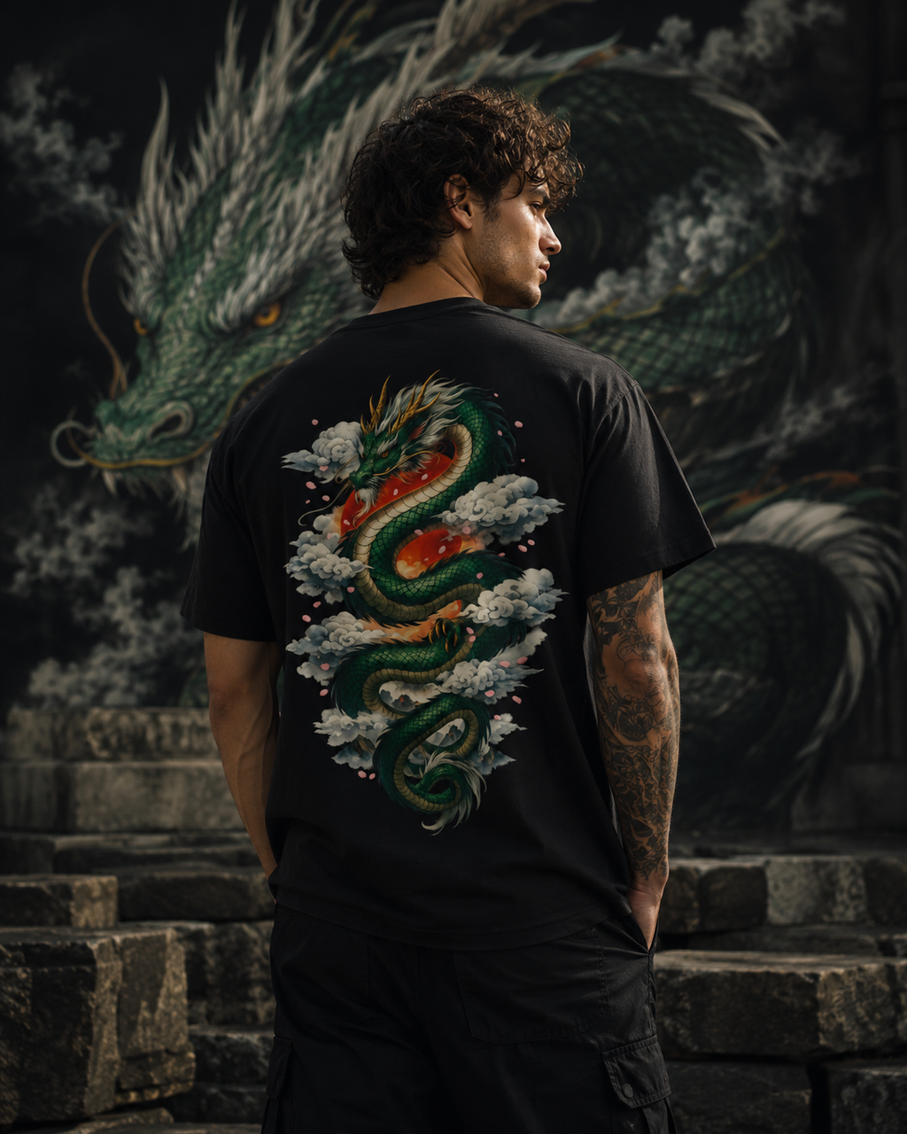 Dragonborn Tee | Green Dragon Graphic | Poppywear