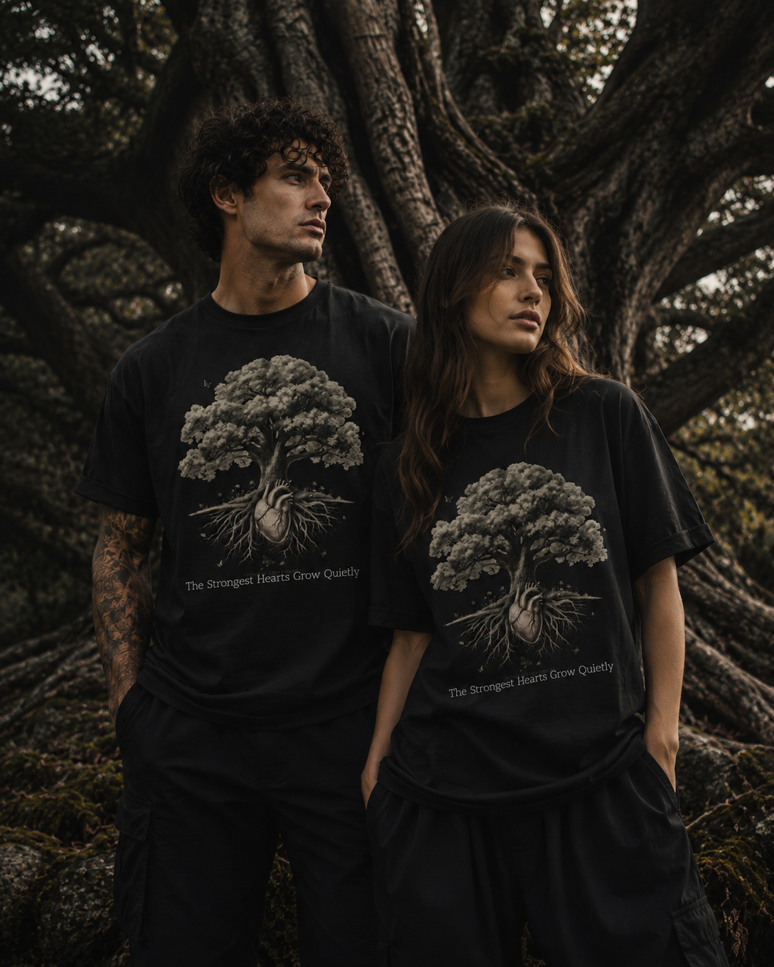 Tree of Strength Tee — "The Strongest Hearts Grow Quietly" Cotton T-Shirt