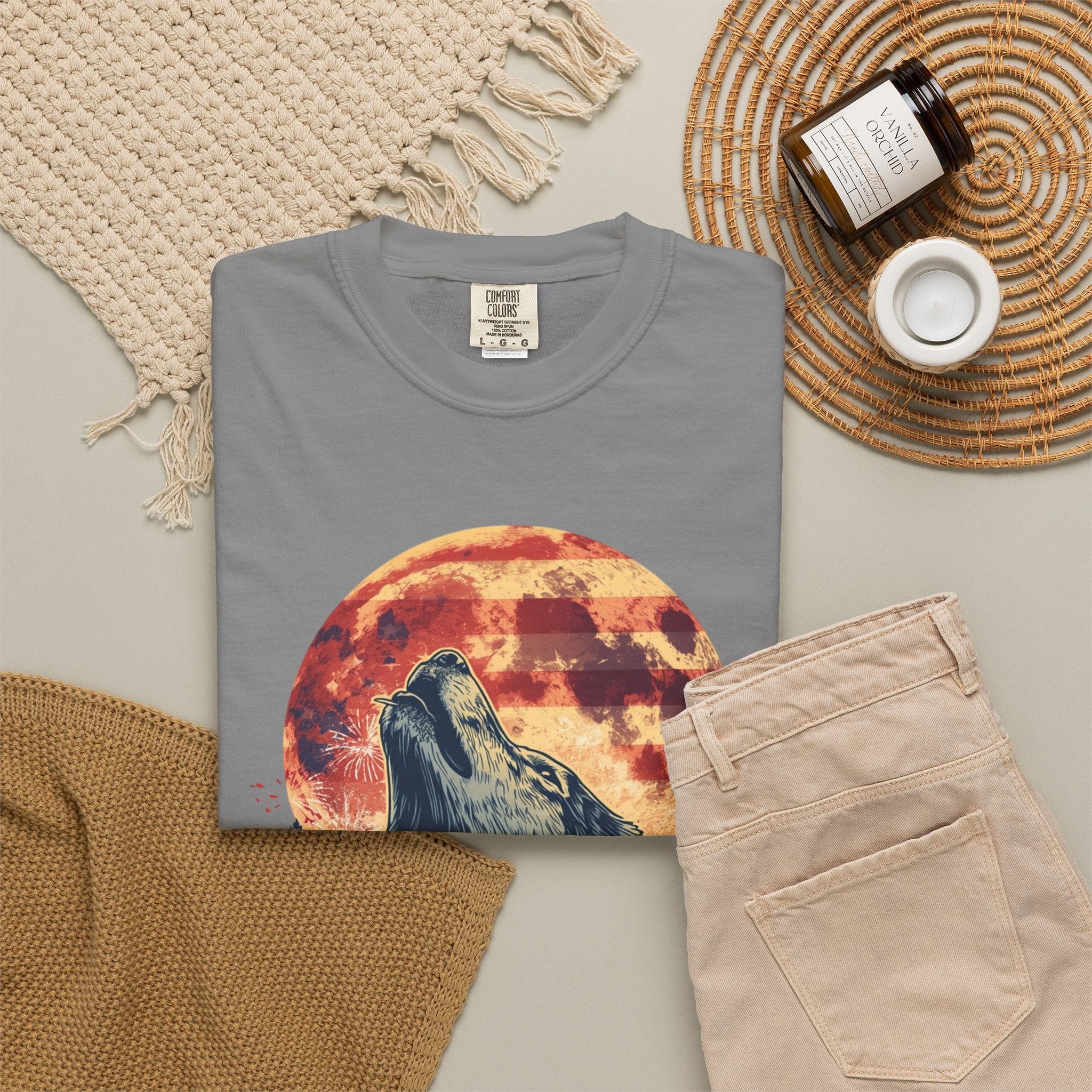 Moonlit Wolf Garment-Dyed Tee | Poppywear