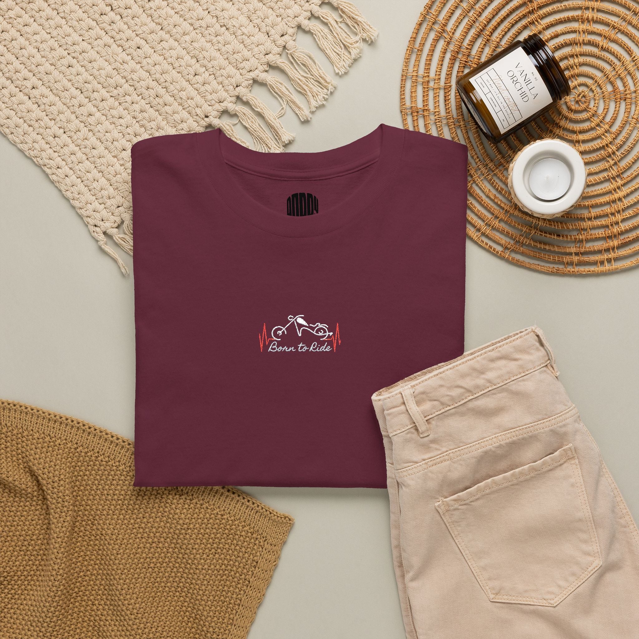 Born to Ride Embroidered Bike Tee