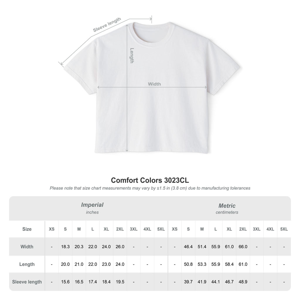 Minimalist Women's Boxy Tee — Vertical Line Geometric Graphic