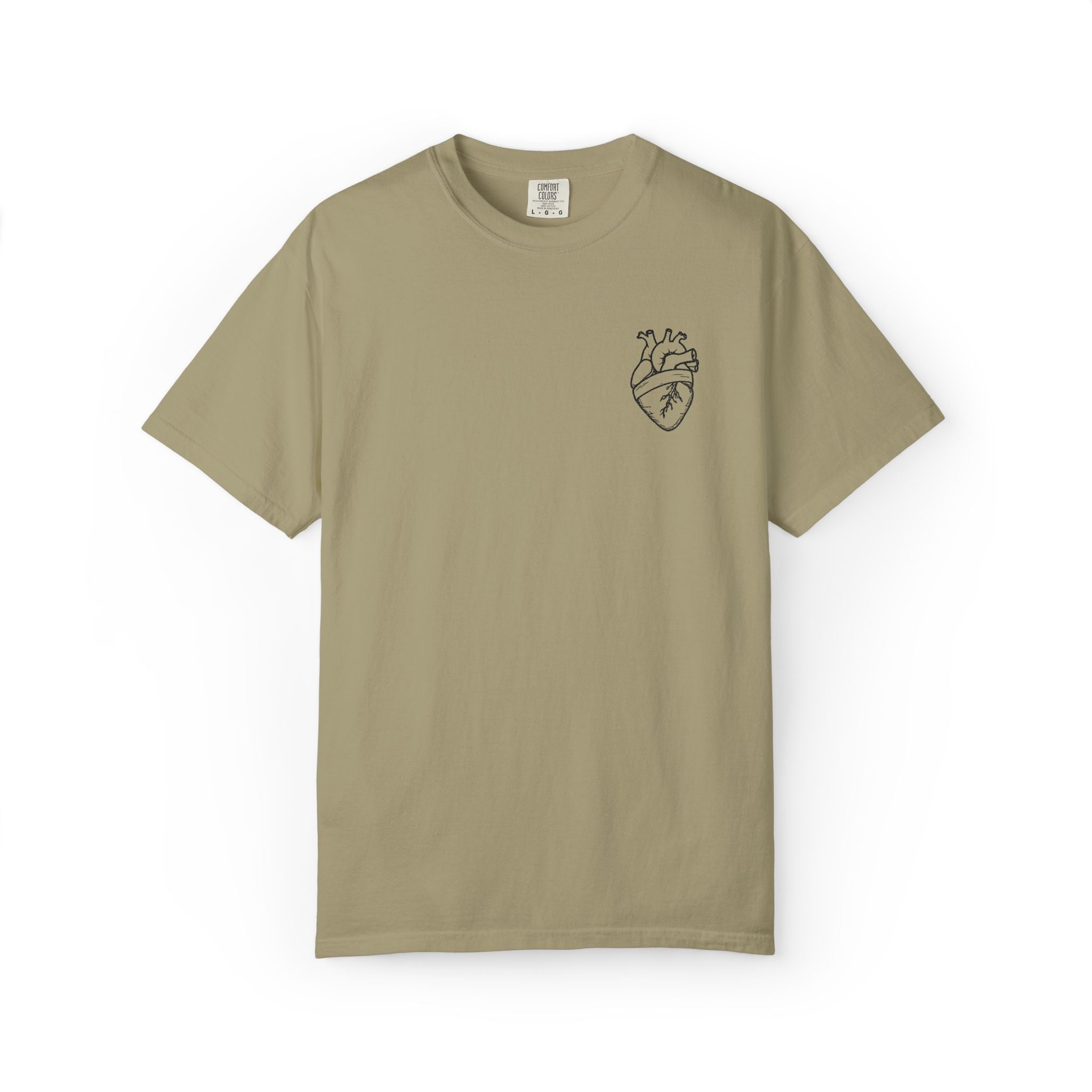 Anatomical Heart Chest Tee — Minimalist Tattoo-Inspired Graphic T-Shirt