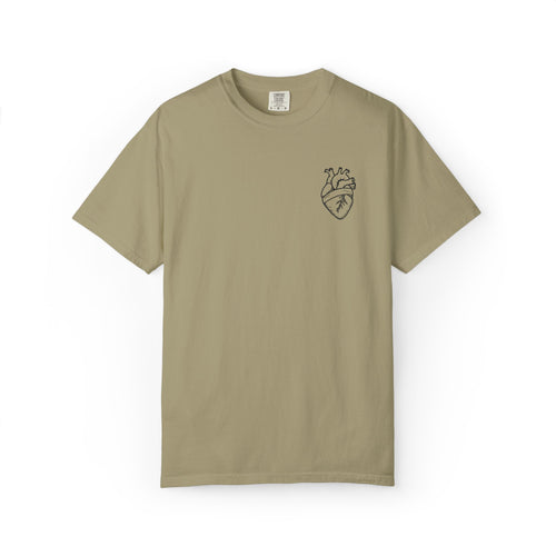 Anatomical Heart Chest Tee — Minimalist Tattoo-Inspired Graphic T-Shirt