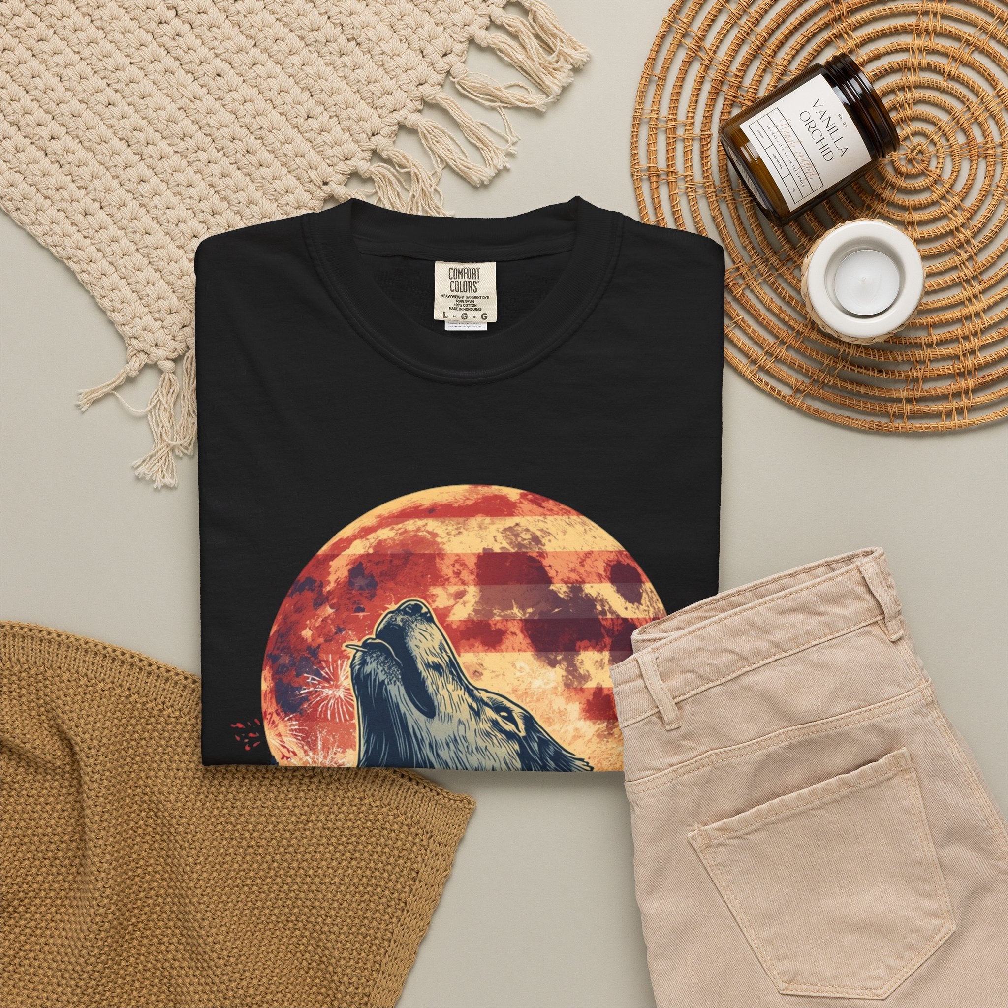 Moonlit Wolf Garment-Dyed Tee | Poppywear