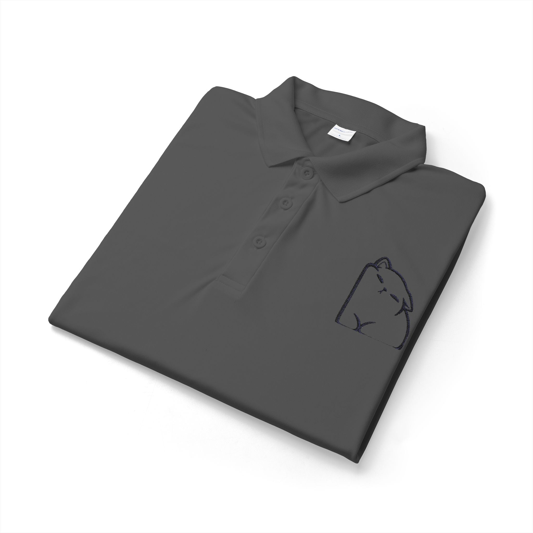 Embroidered Capybara Polo Shirt - Minimal Animal Logo