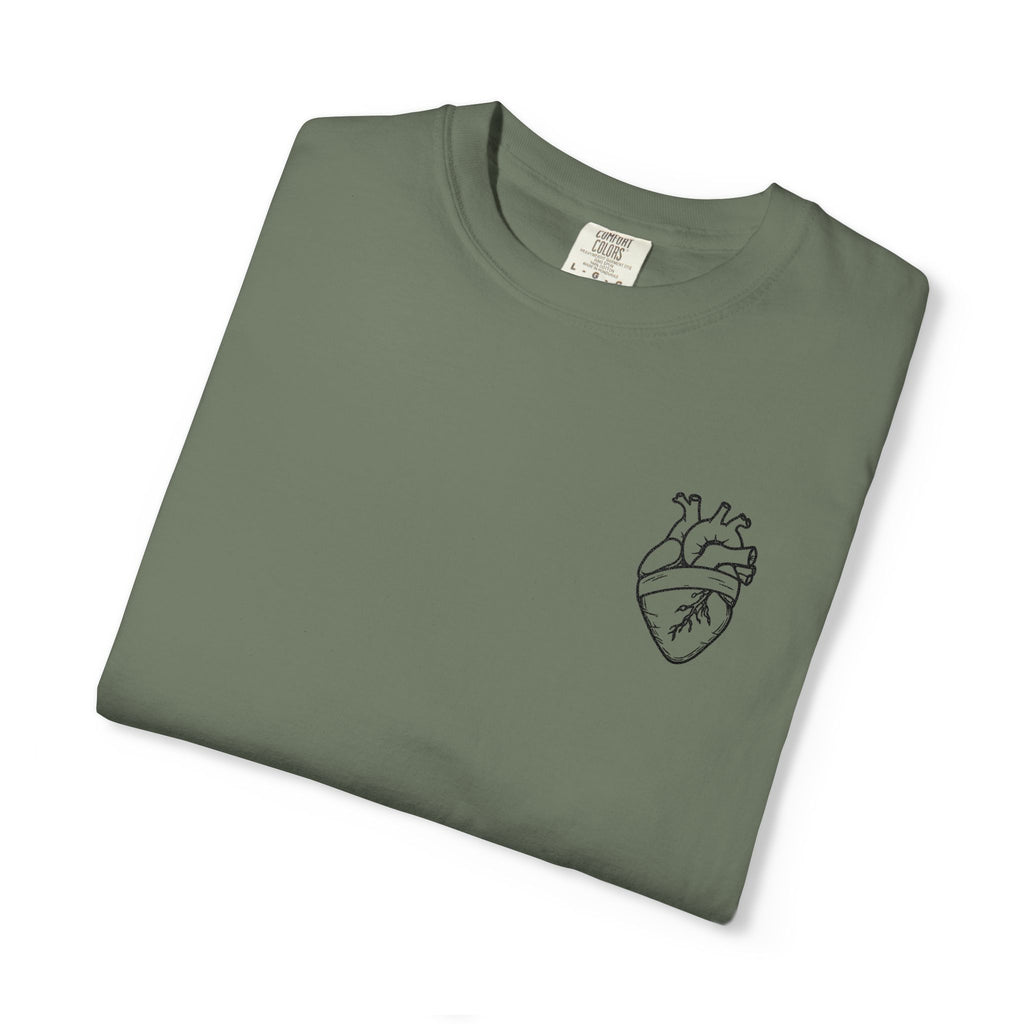 Anatomical Heart Chest Tee — Minimalist Tattoo-Inspired Graphic T-Shirt