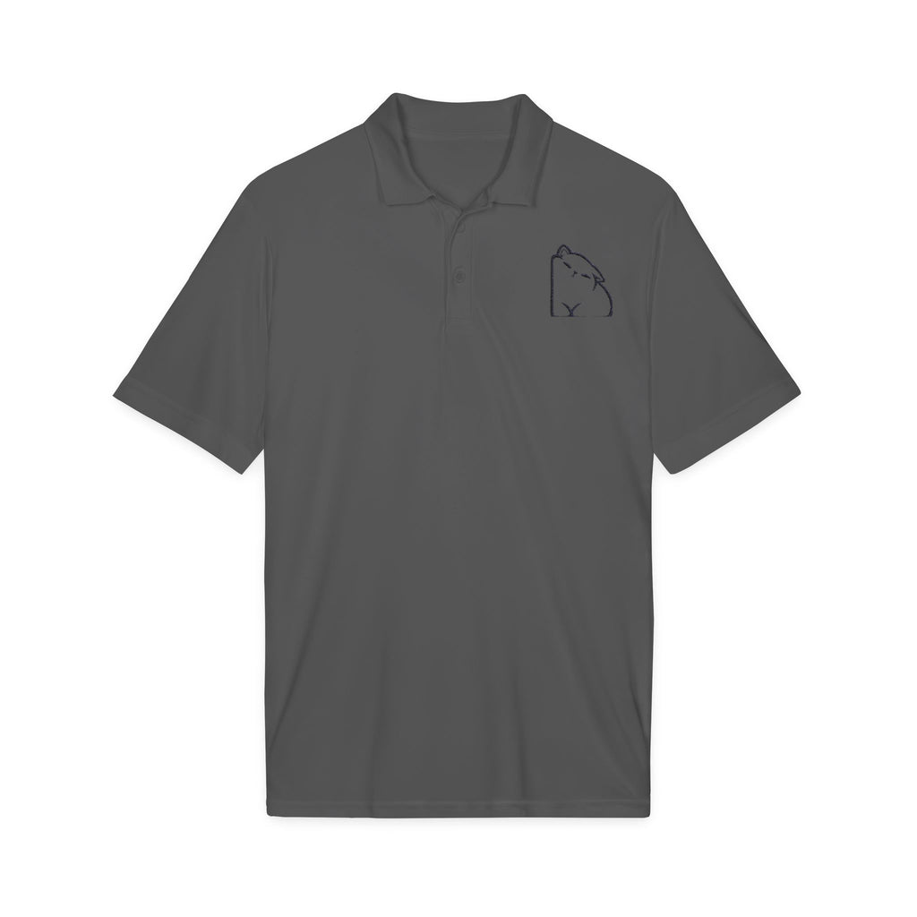 Embroidered Capybara Polo Shirt - Minimal Animal Logo