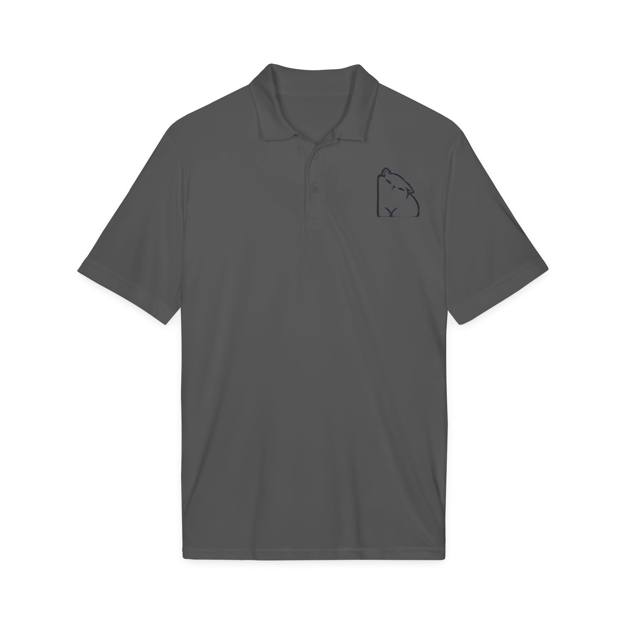 Embroidered Capybara Polo Shirt - Minimal Animal Logo