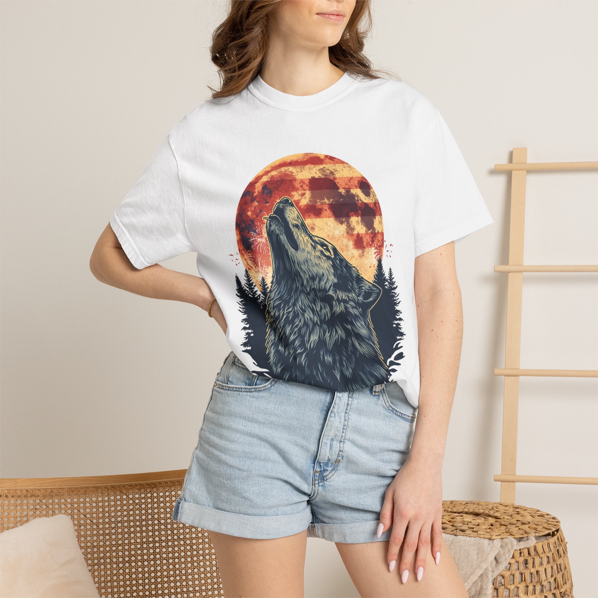 Moonlit Wolf Garment-Dyed Tee | Poppywear