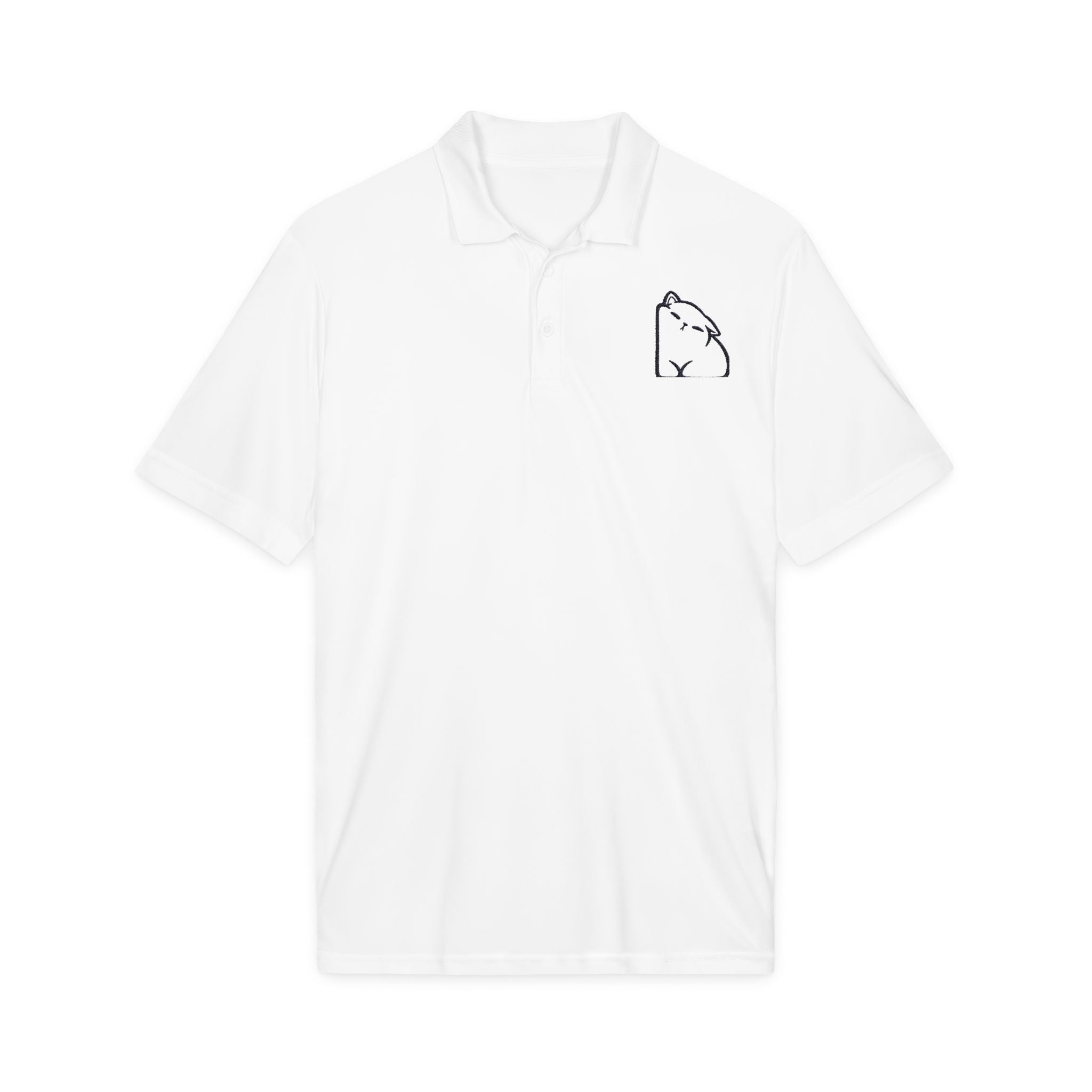 Embroidered Capybara Polo Shirt - Minimal Animal Logo