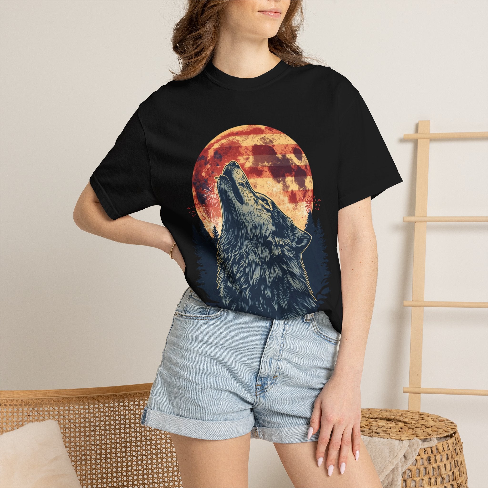 Moonlit Wolf Garment-Dyed Tee | Poppywear