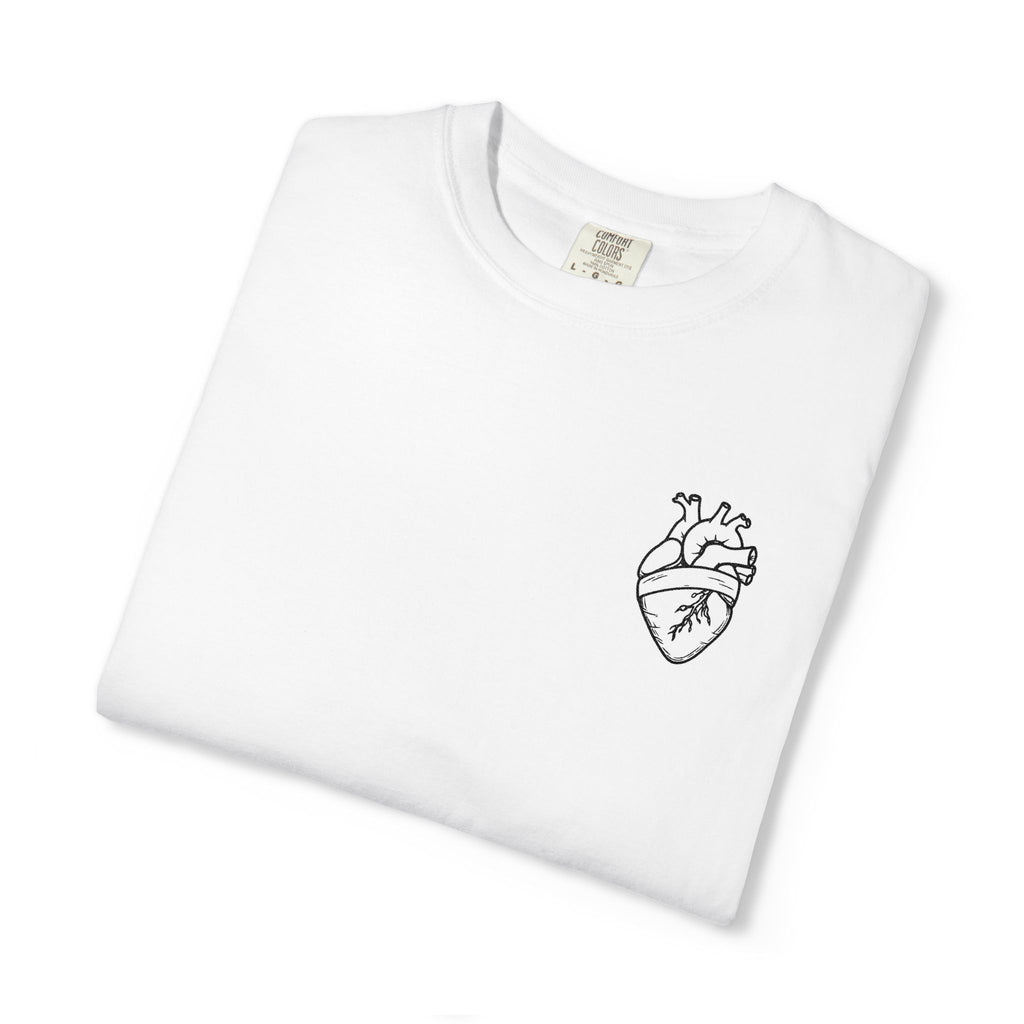 Anatomical Heart Chest Tee — Minimalist Tattoo-Inspired Graphic T-Shirt
